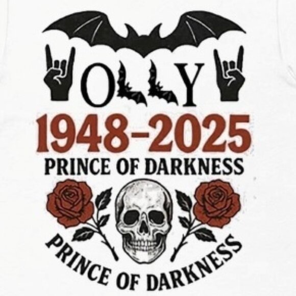 Ozzy Osbourne Skull Roses Shirt Prince Of Darkness Gothic Rock Tee | Vintage 91 - Picture 2 of 5